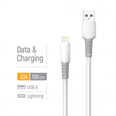 Кабель ColorWay USB - Lightning (M/M), liquid silicone, 3А, 1 м, White (CW-CBUL093-WT)