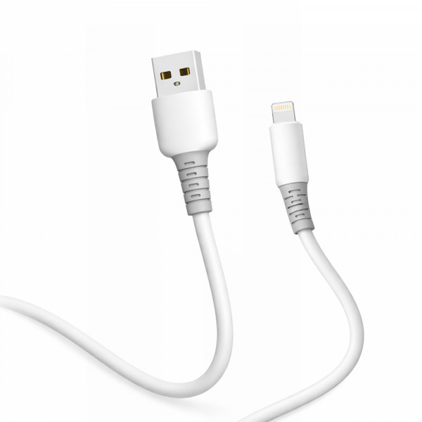 Кабель ColorWay USB - Lightning (M/M), liquid silicone, 3А, 1 м, White (CW-CBUL093-WT)