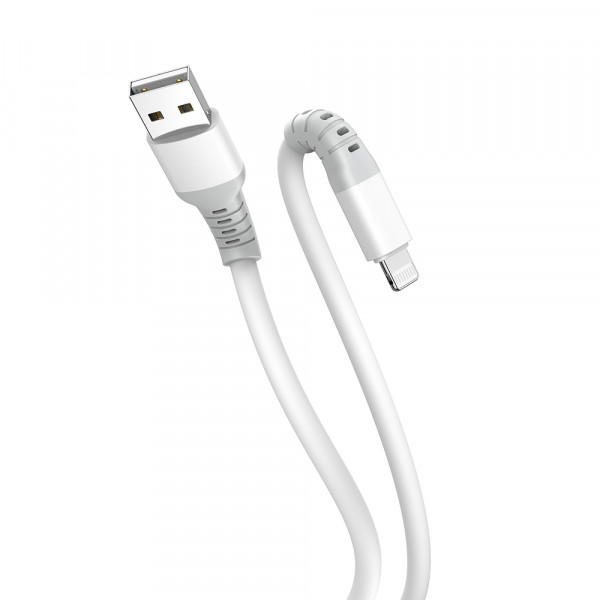 Кабель ColorWay USB - Lightning (M/M), liquid silicone, 3А, 1 м, White (CW-CBUL093-WT)