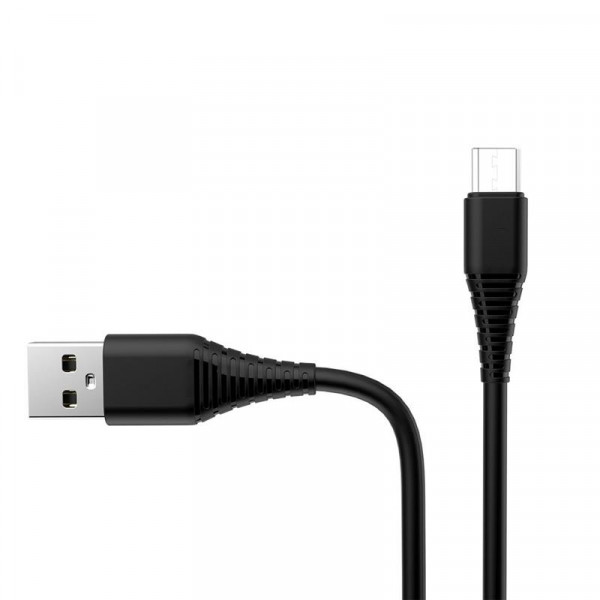 Кабель ColorWay USB-microUSB (PVC), 2.4А, 1м, Black (CW-CBUM025-BK)