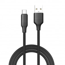 Кабель ColorWay USB - USB Type-C (M/M), TPE embossed, 3А, 1 м, Black (CW-CBUC101-BK)