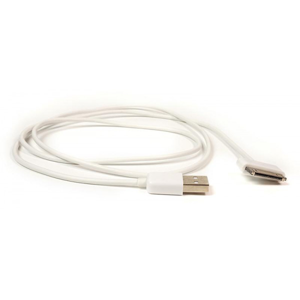 Кабель PowerPlant USB-Apple 30pin, 1м White (DV00DV4045)