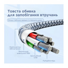 Кабель Remax Jany Series USB - micro USB, 1m Silver (RC-124m)