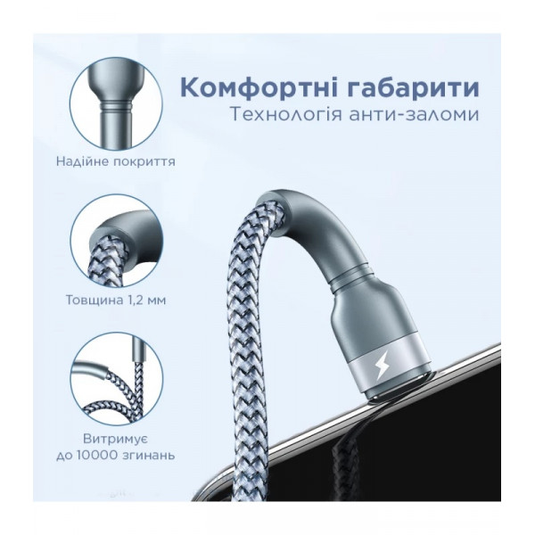 Кабель Remax Jany Series USB - micro USB, 1m Silver (RC-124m)