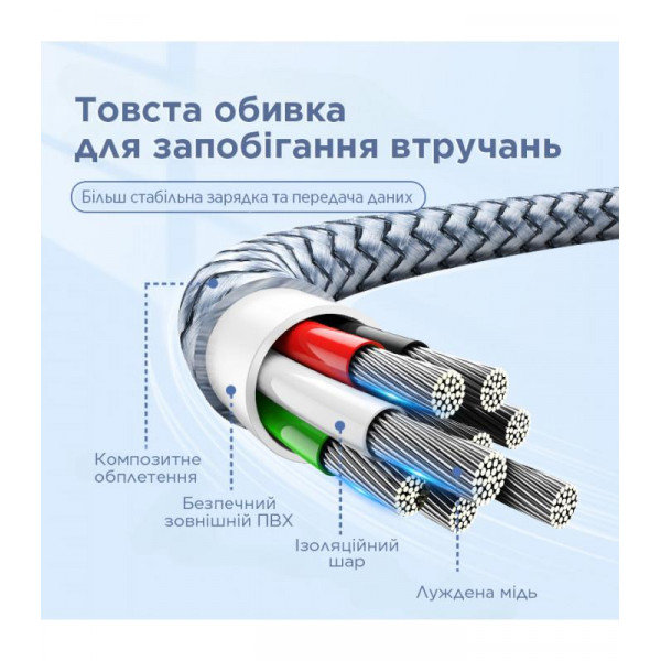 Кабель Remax Jany Series USB to Type-C Silver (RC-124A)