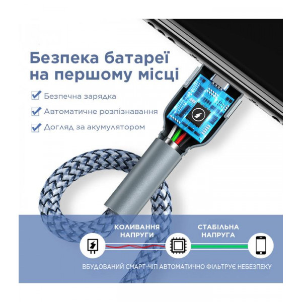 Кабель Remax Jany Series USB to Type-C Silver (RC-124A)