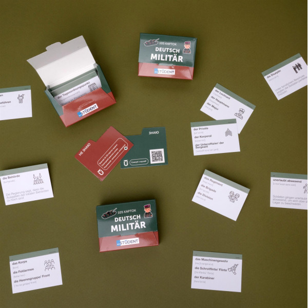 Картки для вивчення німецької мови English Student. Deutsch Militar