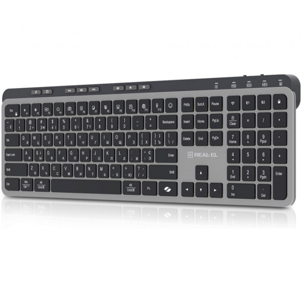 Клавіатура бездротова REAL-EL RK-737W Black/Grey