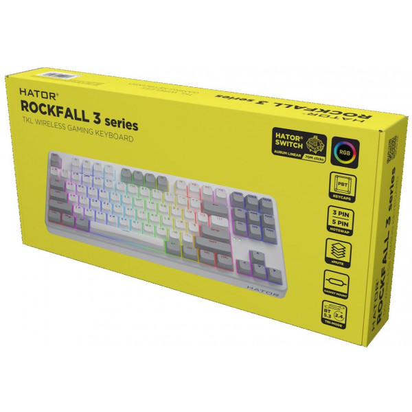 Клавіатура Hator Rockfall 3 Mecha TKL Wireless Orange White (HTK851UA)