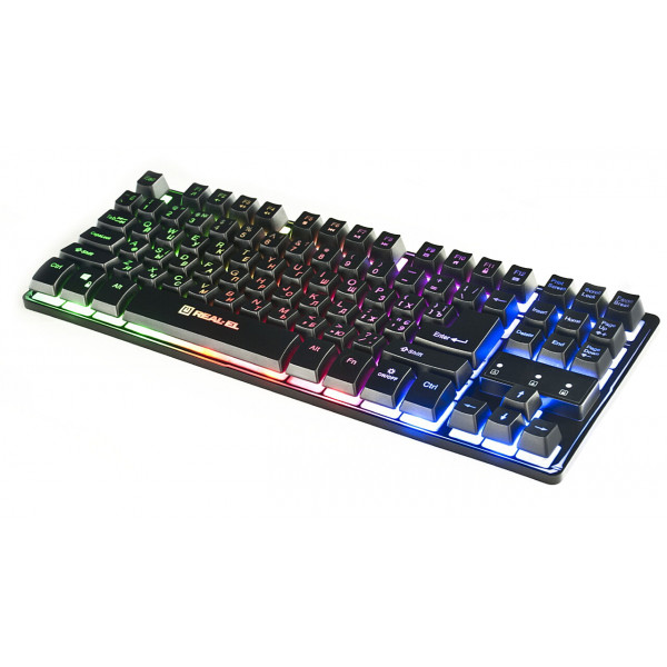 Клавіатура REAL-EL Gaming 8710 TKL Backlit Ukr Black