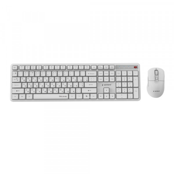 Комплект (клавіатура, миша) бездротовий Gembird KBS-WMS-01-W-CYRL White