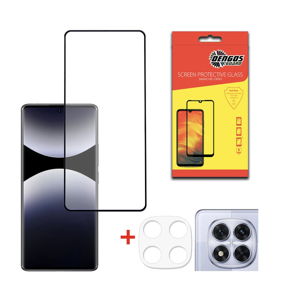 Комплект захисних стекол Dengos для Xiaomi Redmi Note 14 Pro 5G Black Full Glue (DG-TGSCP-12)