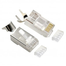 Конектор RJ 45 Cablexpert (LC-PTF7-01/100) 8P8C, Cat.7, FTP, з наскрізними отворами, позолочені контакти (100 шт/уп)