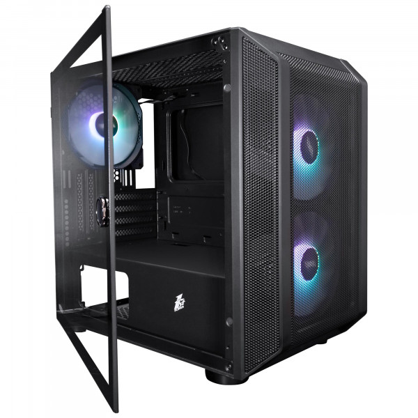 Корпус 1stPlayer D3-BK-3F7-14 Black без БЖ