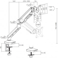 Кріплення настільне для монітора OfficePro 17-42" White (MA441W)