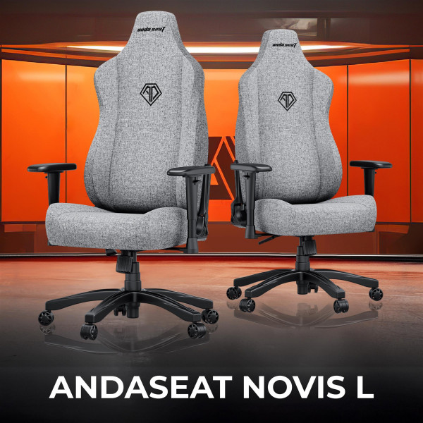 Крісло для геймерів Anda Seat Novis Size L Gray Fabric (AD23-L-01-G-F)