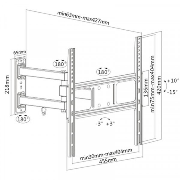 Кронштейн Brateck LPA52-443 (VESA400х400)
