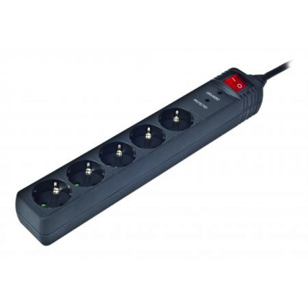 Мережевий фільтр EnerGenie SPG5-C-15 5 розеток, 4,5 м, Black