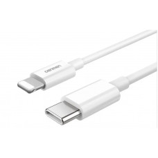Мережевий зарядний пристрій Denmen DC06 (1USB 3.6A) PD20W+QC3.0 White (DM-DC06L-WH) + кабель Lightning