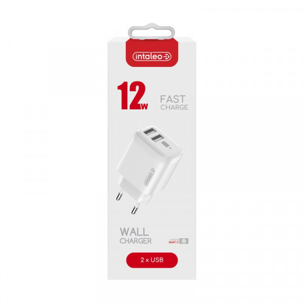 Мережевий зарядний пристрій Intaleo TCG242 (2USB, 2.4A) White (1283126578281)