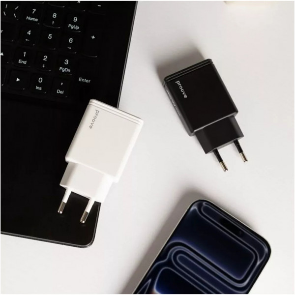 Мережевий зарядний пристрій Proove Slender (1USB-C, 1USB) 45W Black (WCSL45110001)
