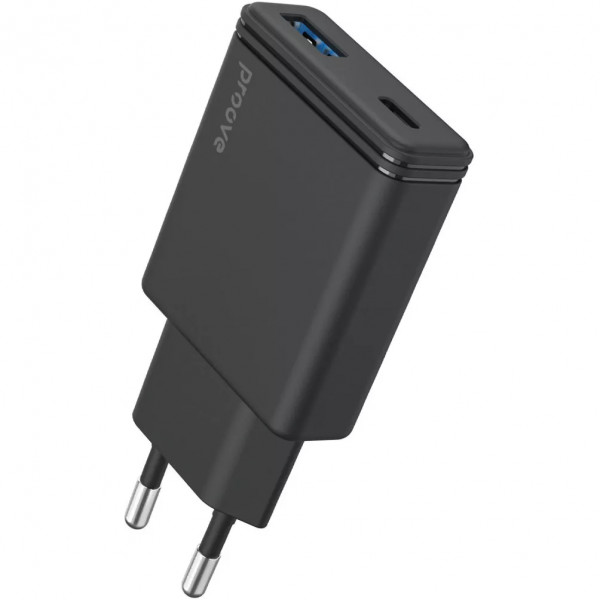 Мережевий зарядний пристрій Proove Slender (1USB-C, 1USB) 45W Black (WCSL45110001)