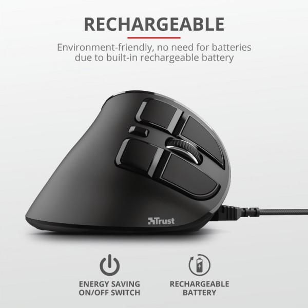 Миша бездротова Trust Voxx Rechargeable Ergonomic Black (23731)