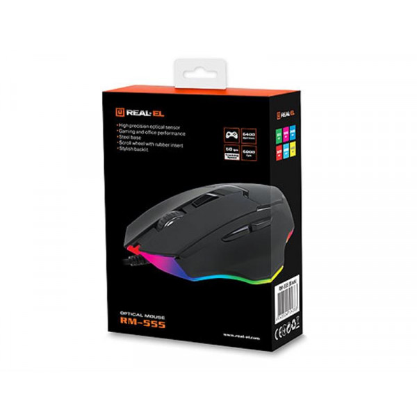 Миша REAL-EL RM-555 Black (EL123200032)