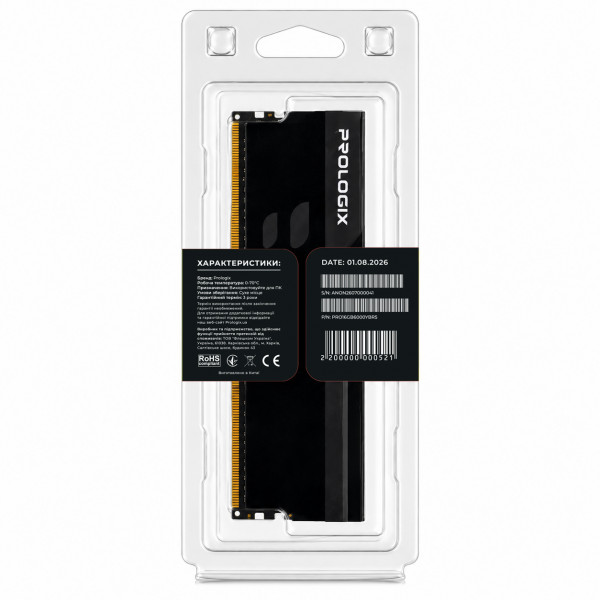 Модуль пам`ятi DDR5 16GB/6000 Prologix Onyx Black RGB (PRO16GB6000YBR5)