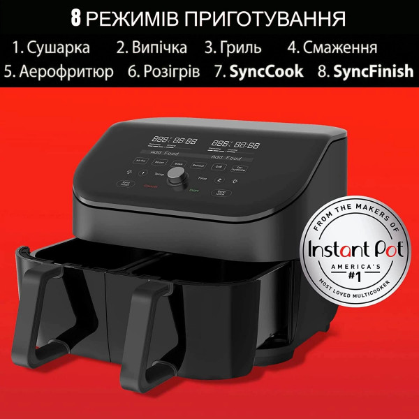 Мультипіч Instant Vortex Plus Double Basket ClearCook