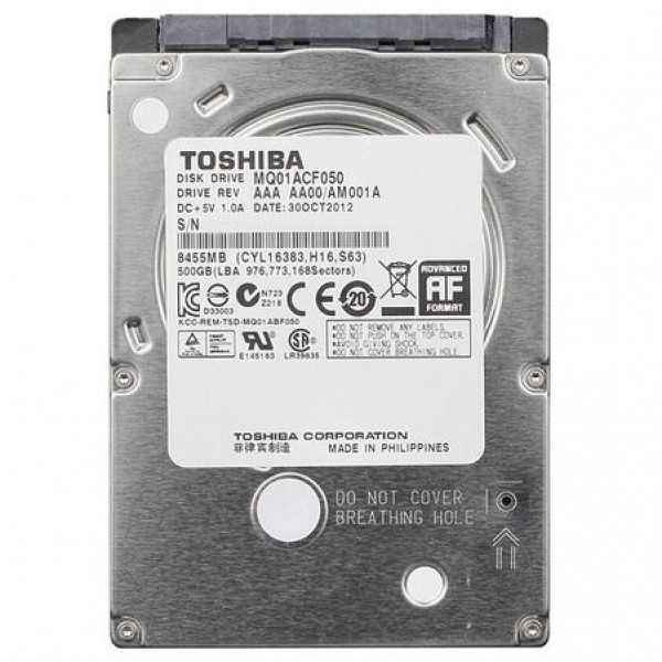 Накопичувач HDD 2.5" SATA 500GB Toshiba 7200rpm 16MB (MQ01ACF050)