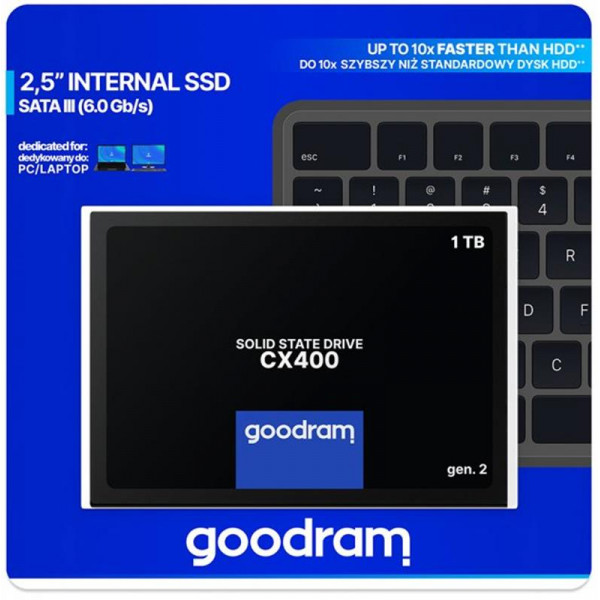 Накопичувач SSD 2ТB Goodram CX400 Gen.2 2.5" SATAIII 3D TLC (SSDPR-CX400-02T-G2)