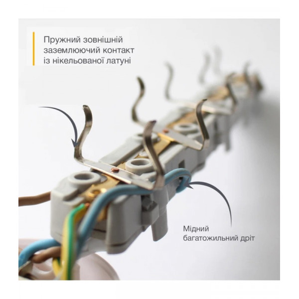 Подовжувач блоковий (PP) Electrum 5 розеток 3м із вимикачем та 2 Type-C + USB C-ES-1991