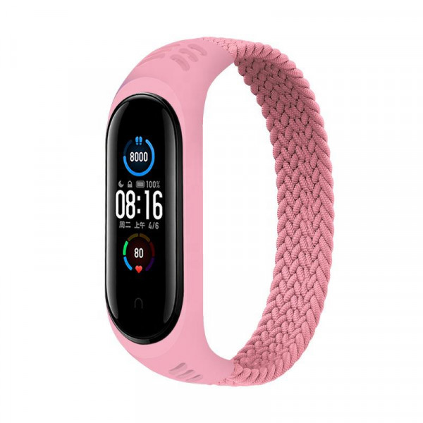 Ремінець BeCover Elastic Nylon Style для Xiaomi Mi Smart Band 5/Mi Smart Band 6 Size M Pink (706152)