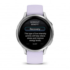 Смарт-годинник Garmin Venu 4 41mm Silver Bezel with Periwinkle Silicone Band (010-03013-01)
