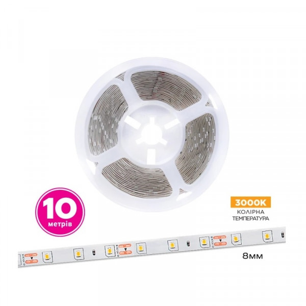 Світлодіодна стрічка ELM 2835 60LED IP20 3000K 10м (19-0013-10)