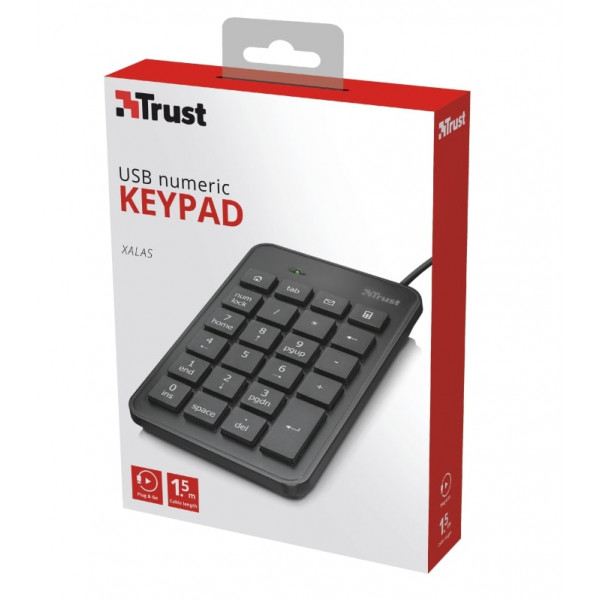 Цифровий клавiатурный блок Trust Xalas Black (22221)
