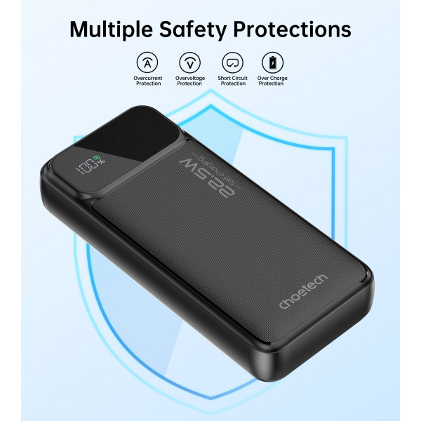 Універсальна мобільна батарея Choetech B729 20000mAh Black (B729-BK)