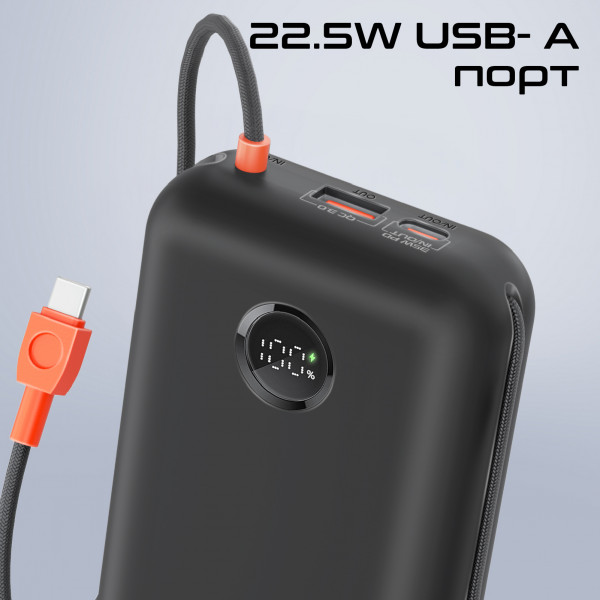Універсальна мобільна батарея Promate PowerPod-30 30000mAh 35W Black