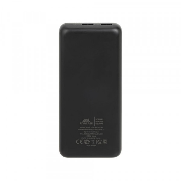 Універсальна мобільна батарея Rivacase Rivapower 20000mAh Black (VA1075)