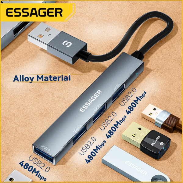 USB-хаб Essager Fengyang 4 in 1 Splitter USB-A (EHBA04-FY10-P)