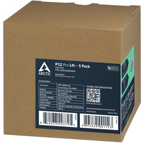 Вентилятор Arctic P12 Pro LN - 5 Pack (ACFAN00349A)