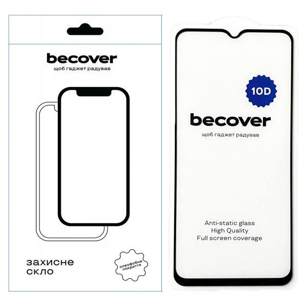 Захисне скло BeCover для Samsung Galaxy A14 4G SM-A145/A14 5G SM-A146 10D Black (711518)