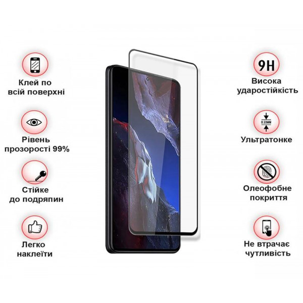 Захисне скло BeCover для Xiaomi Poco F5 Pro Black (709744)