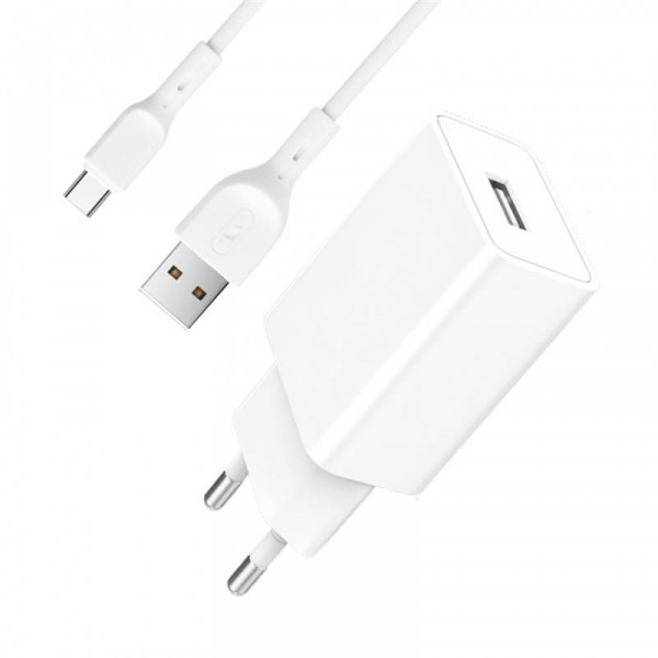 Зарядний пристрій SkyDolphin SC36T (1USB, 2.4A) White (SDMZP-000117) + кабель Type-C