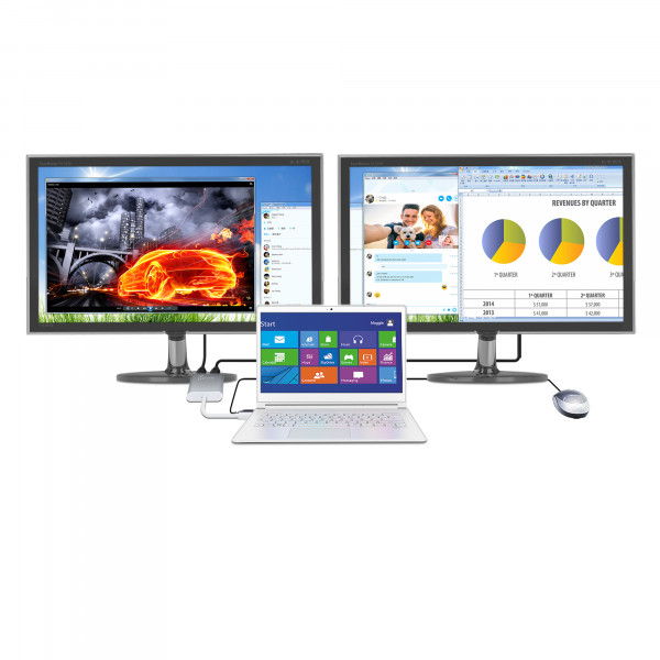 Адаптер J5create USB-A - 2 HDMI (M/F), Silver (JUA365-N)