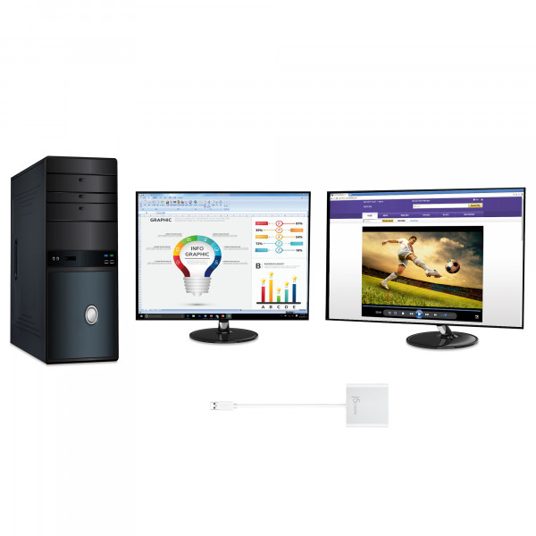 Адаптер J5create USB-A - 2 HDMI (M/F), Silver (JUA365-N)