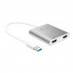 Адаптер J5create USB-A - 2 HDMI (M/F), Silver (JUA365-N)