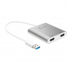 Адаптер J5create USB-A - 2 HDMI (M/F), Silver (JUA365-N)