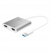 Адаптер J5create USB-A - 2 HDMI (M/F), Silver (JUA365-N)